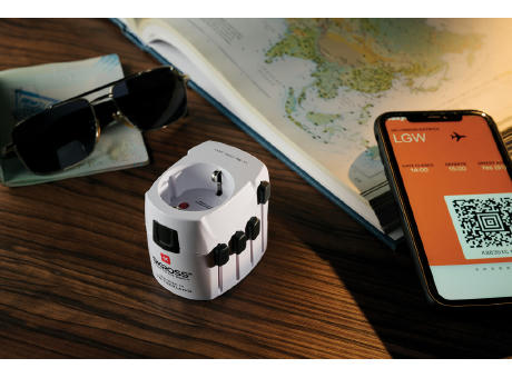 SKROSS Pro 3-Pole World Travel Adapter Werbeartikel