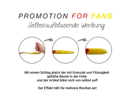 Luftballon, selbstaufblasend "Soccer" Deutschland, klein Werbeartikel