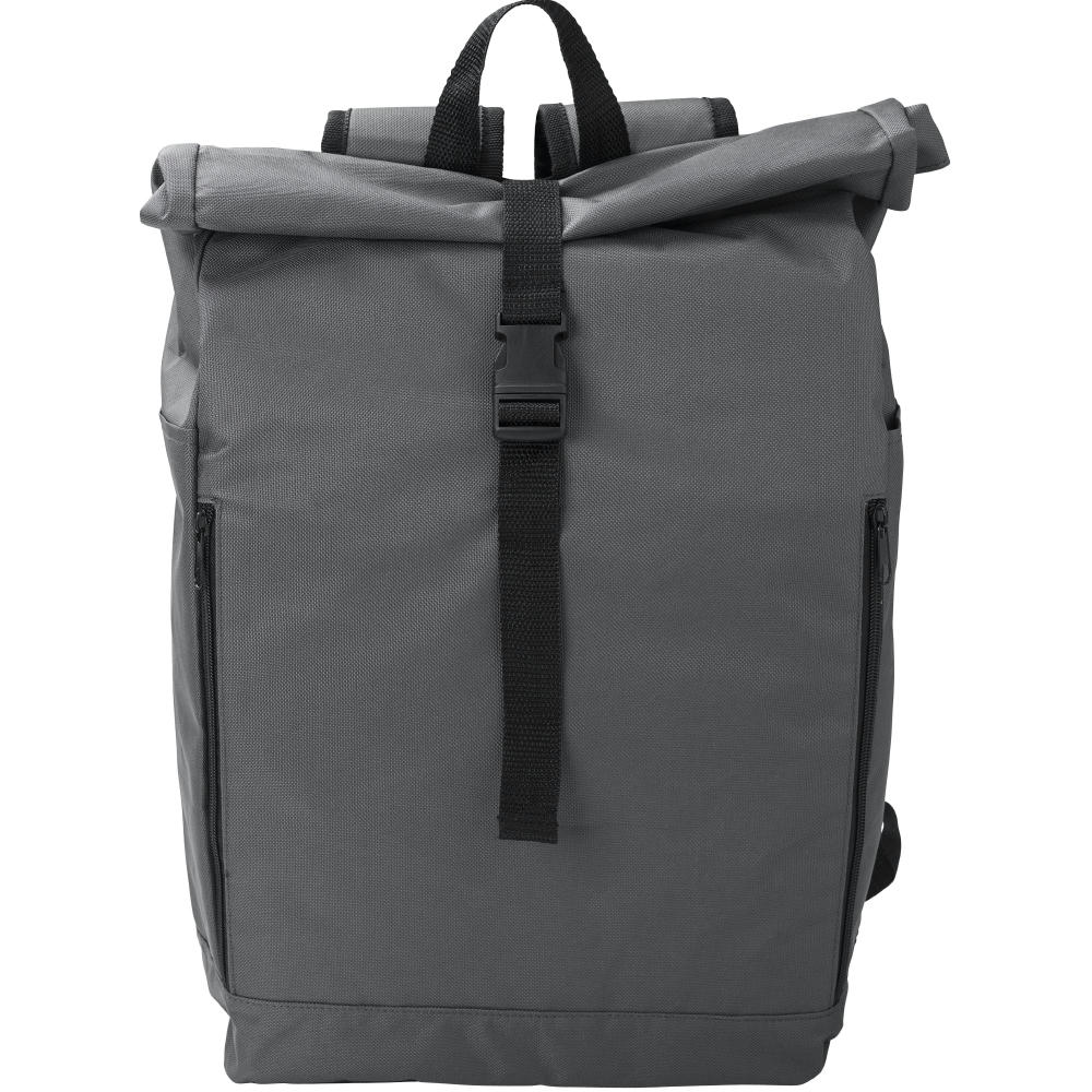 rPET-Polyester (600D) Rucksack mit Rollverschluss Evie Werbeartikel