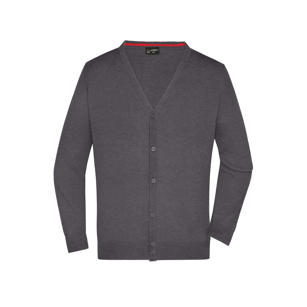 Men's V-Neck Cardigan - Klassische Baumwoll-Strickjacke Werbeartikel
