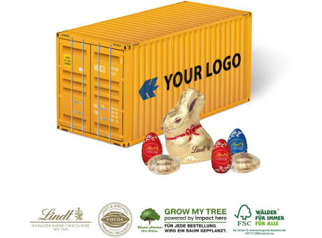 3D PRÄSENT CONTAINER OSTERN MIT SCHOKOLADENMISCHUNG VON LINDT Werbeartikel