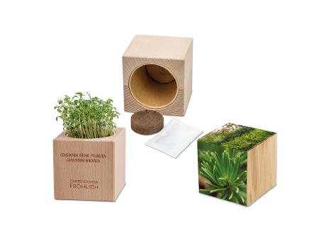 Product image Pflanz-Holz Grande mit Samen - Basilikum Werbeartikel