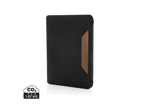 Teri AWARE™ A5 Portfolio aus RPET und Walnuss bedrucken