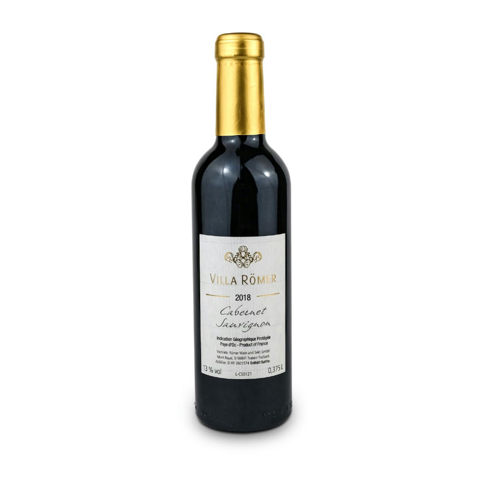 Product image Französischer Cabernet Sauvignon Trocken - Kapselfarbe Gold, 0,375 l Werbeartikel