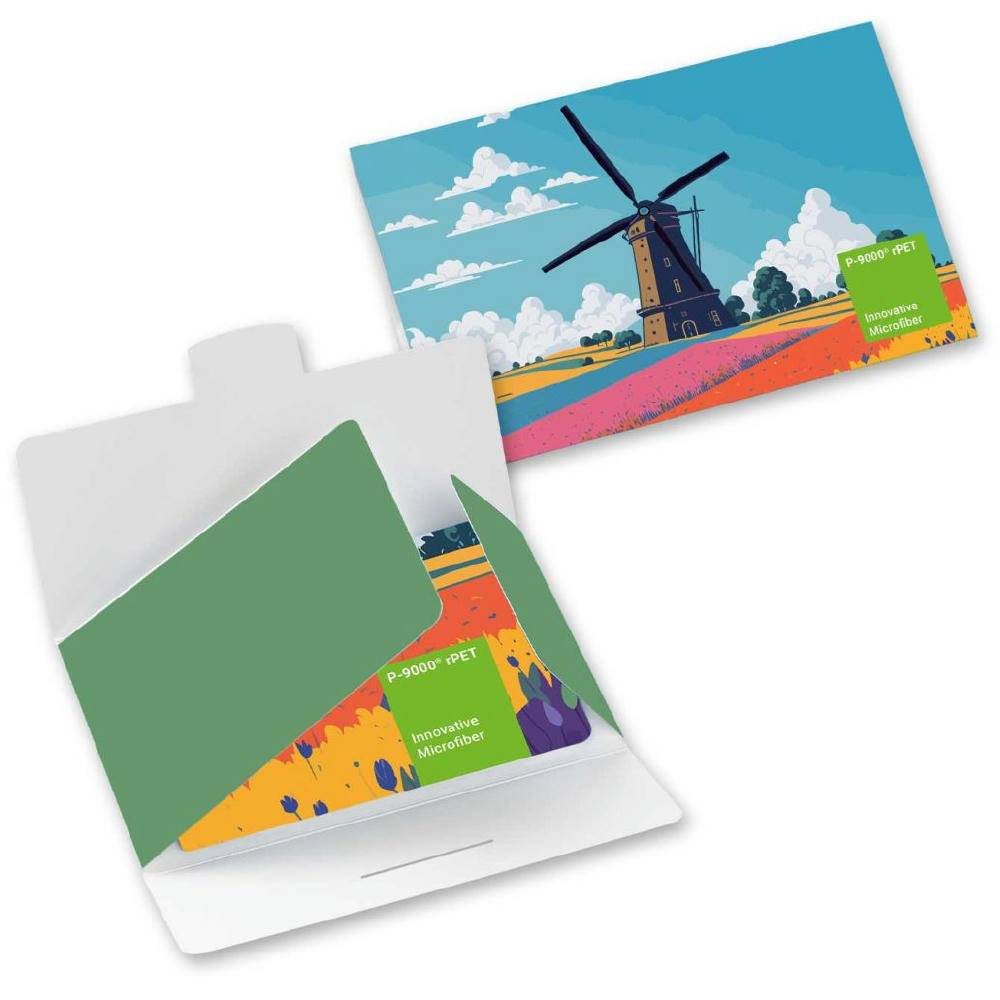 Product image POLYCLEAN rPET Displaytuch 21x15 cm im Papieretui, All-Inclusive-Paket Werbeartikel