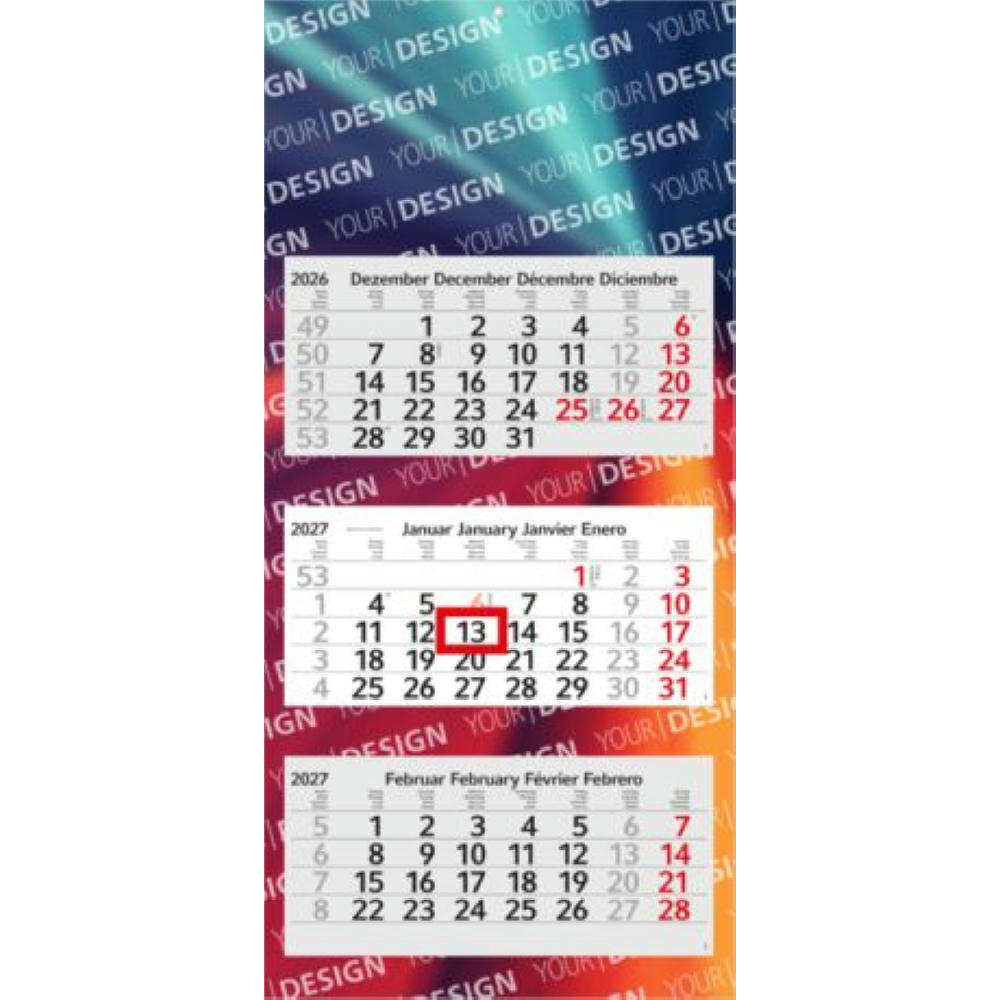 3-Monatskalender Mehrblock Profil 3 EXPRESS Schrift modern Werbeartikel