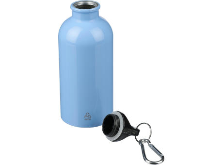 Einwandige Flasche aus recyceltem Edelstahl (400 ml) Sable Werbeartikel