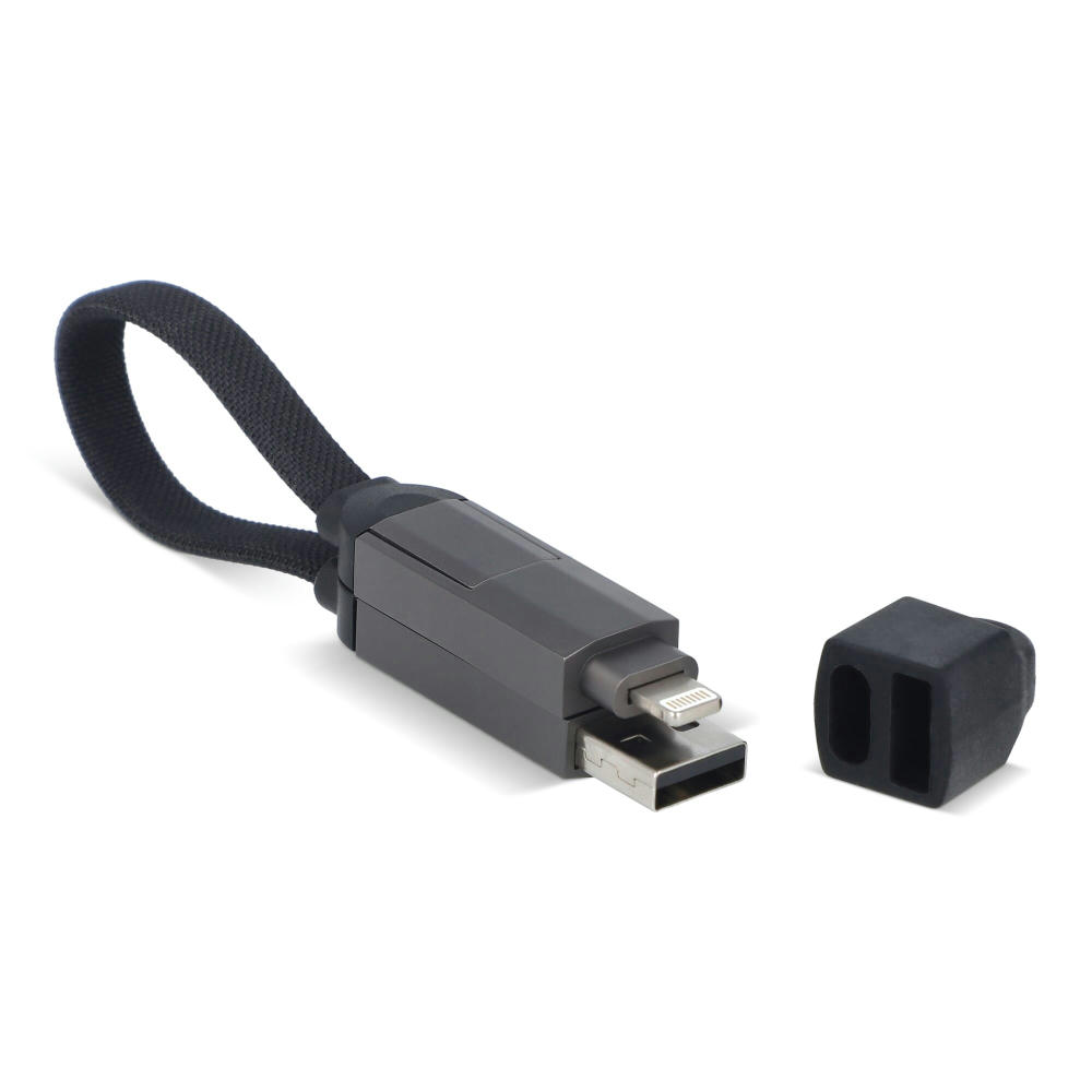 Multifunktionales 4-in-1 Kabel OTG Schlüsselanhänger Größe 60 W Werbeartikel