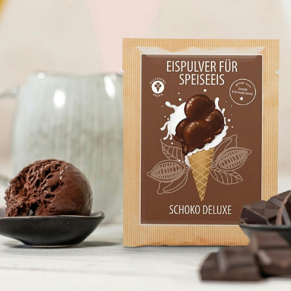 Product image Eispulver Schoko Deluxe im Portionsbeutel Werbeartikel