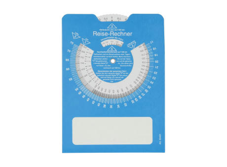 Papp-Parkscheibe "Reise-Rechner" Werbeartikel