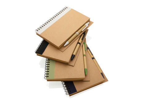 Kraft Spiral-Notizbuch mit Stift Werbeartikel