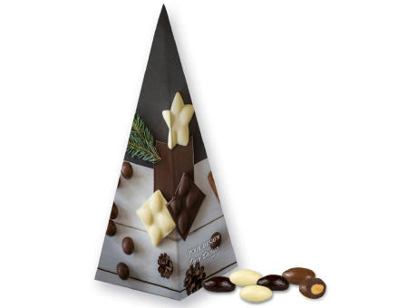 Product image Mandel-Schoko-Trio, ca. 30g, Präsent-Pyramide bedrucken