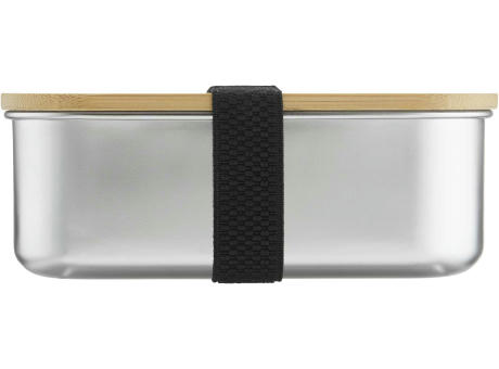 Lunchbox 1350 ml aus Edelstahl mit Bambus-Deckel Werbeartikel