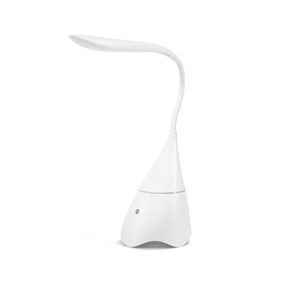 Product image GRAHAME. Tragbare Schreibtischlampe mit Lautsprecher und 5 Stunden Akkulaufzeit aus Recyceltes ABS (100% rABS) Werbeartikel