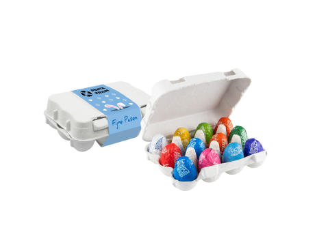 Product image Eierkarton mit 12 Tony Chocolonely Ostereiern Werbeartikel