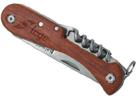 Multifunktionsmesser 'Barrow', Padoukholz Werbeartikel