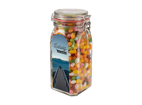 Product image Großes Weckglas 1,5 L mit Süßigkeiten Werbeartikel