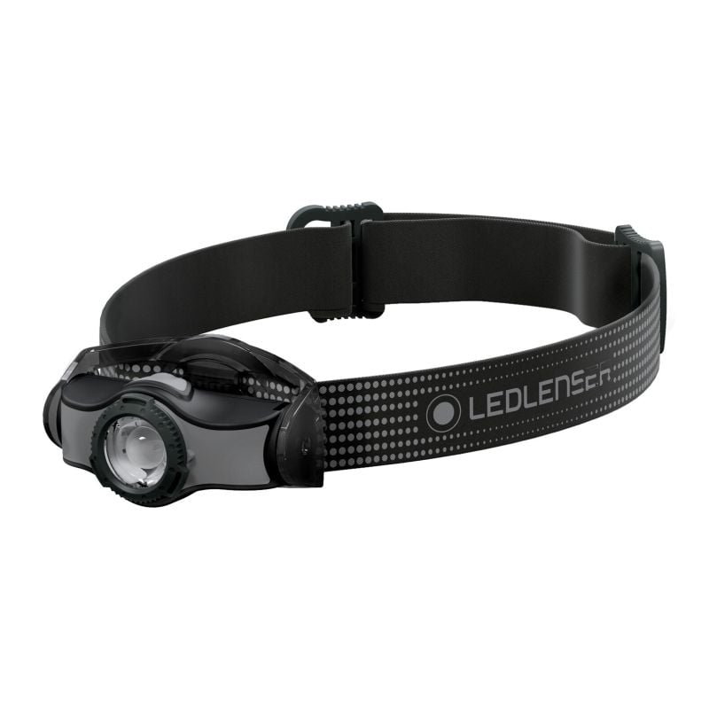 LEDLENSER Stirnlampe MH3 in Schwarz-Grau mit Kopfband – Outdoor-Stirnlampe als Werbeartikel