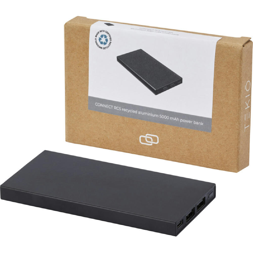 Product image Connect 5000 mAh Powerbank aus recyceltem Aluminium Werbeartikel