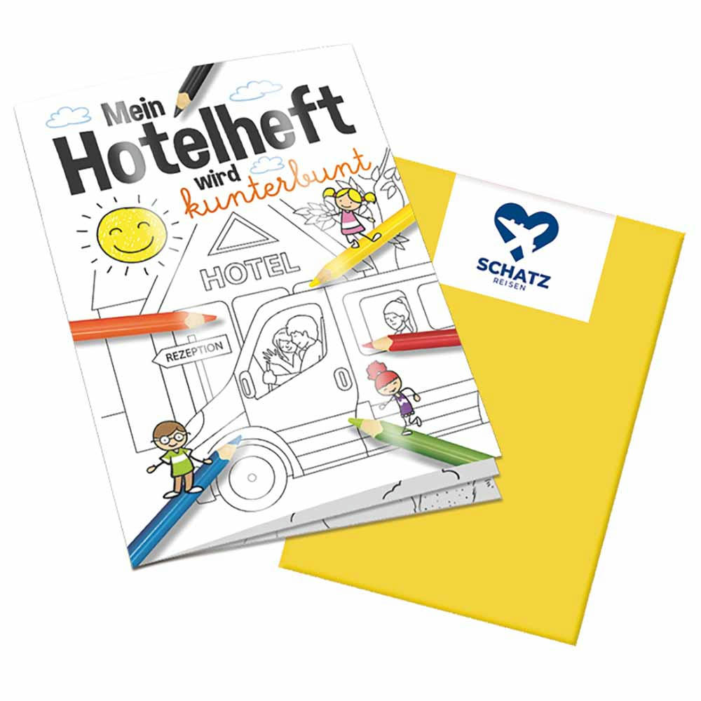 Product image Malbuch / Mal-Set A6 - Hotel - Malbuch neutral Werbeartikel