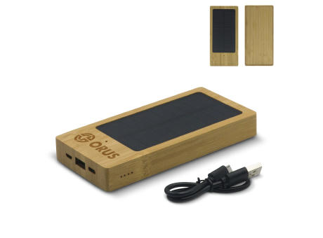 Solar Powerbank Bambus 8000mAh bedrucken