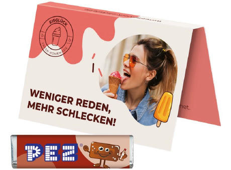 Werbekarte Visitenkartenformat PEZ Werbeartikel