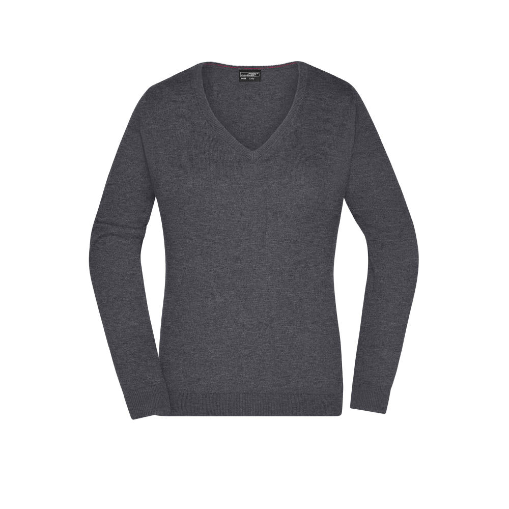 Product image Ladies' V-Neck Pullover - Klassischer Baumwoll-Pullover Werbeartikel