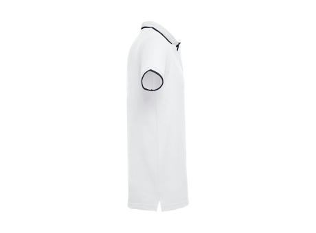 THC ROME WH. Zweifarbiges Baumwoll-Poloshirt für Männer. Weiße Farbe Werbeartikel