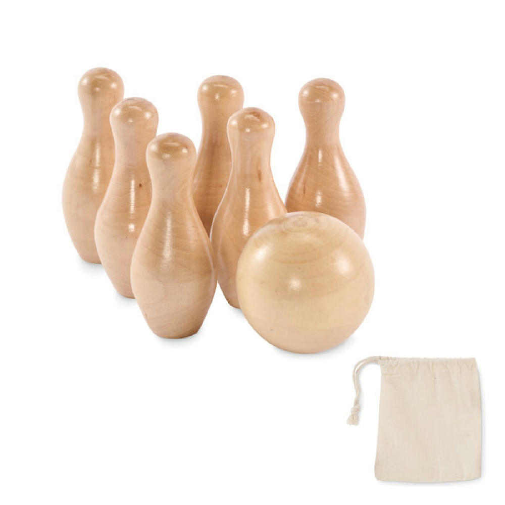 Mini-Bowling-Set Kiefernholz Werbeartikel