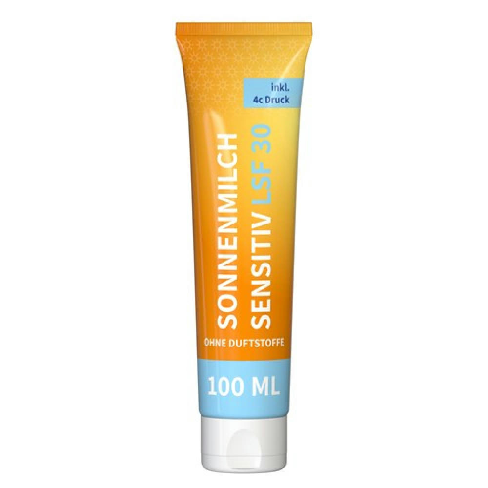 100 ml Tube - Sonnenmilch LSF 30 (sensitiv) - FullbodyPrint Werbeartikel