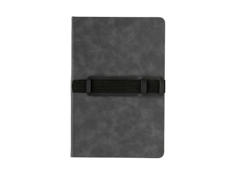 Deluxe Hardcover PU Notizbuch mit Handy- und Stiftehalter Werbeartikel