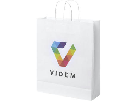 Product image Kraftpapiertasche 80-90 g/m² mit gedrehten Griffen – 32 × 12 × 40 cm Werbeartikel