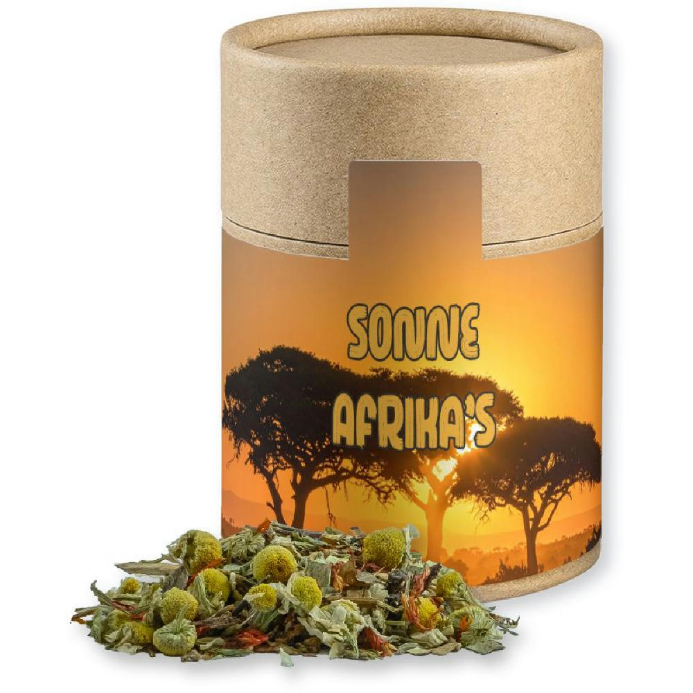Rotbuschtee Entspannungszeit, ca. 40g, Kraftpapierdose Midi Werbeartikel