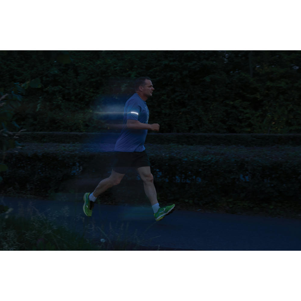 Lumi Sprint wiederaufladbares LED Lauflicht aus RCS rec. ABS Werbeartikel