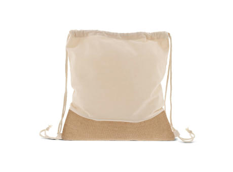 Product image Rucksackbeutel Jute mit Baumwollschnüren 38x41cm bedrucken