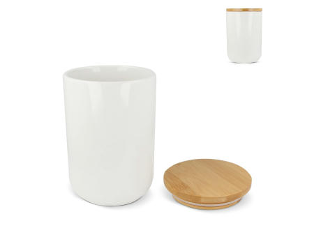 Vorratsdose Keramik &amp; Bambus 900ml Werbeartikel