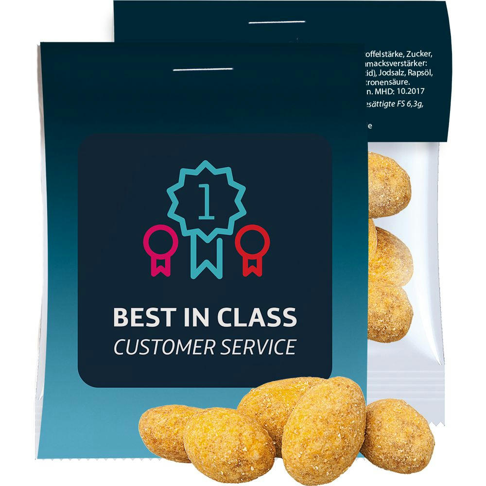 Product image Erdnüsse Barbecue, ca. 10g, Express Midi-Tüte mit Werbereiter Werbeartikel