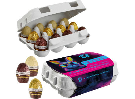 12er Ostereier-Karton mit Ferrero Rocher Eiern Werbeartikel