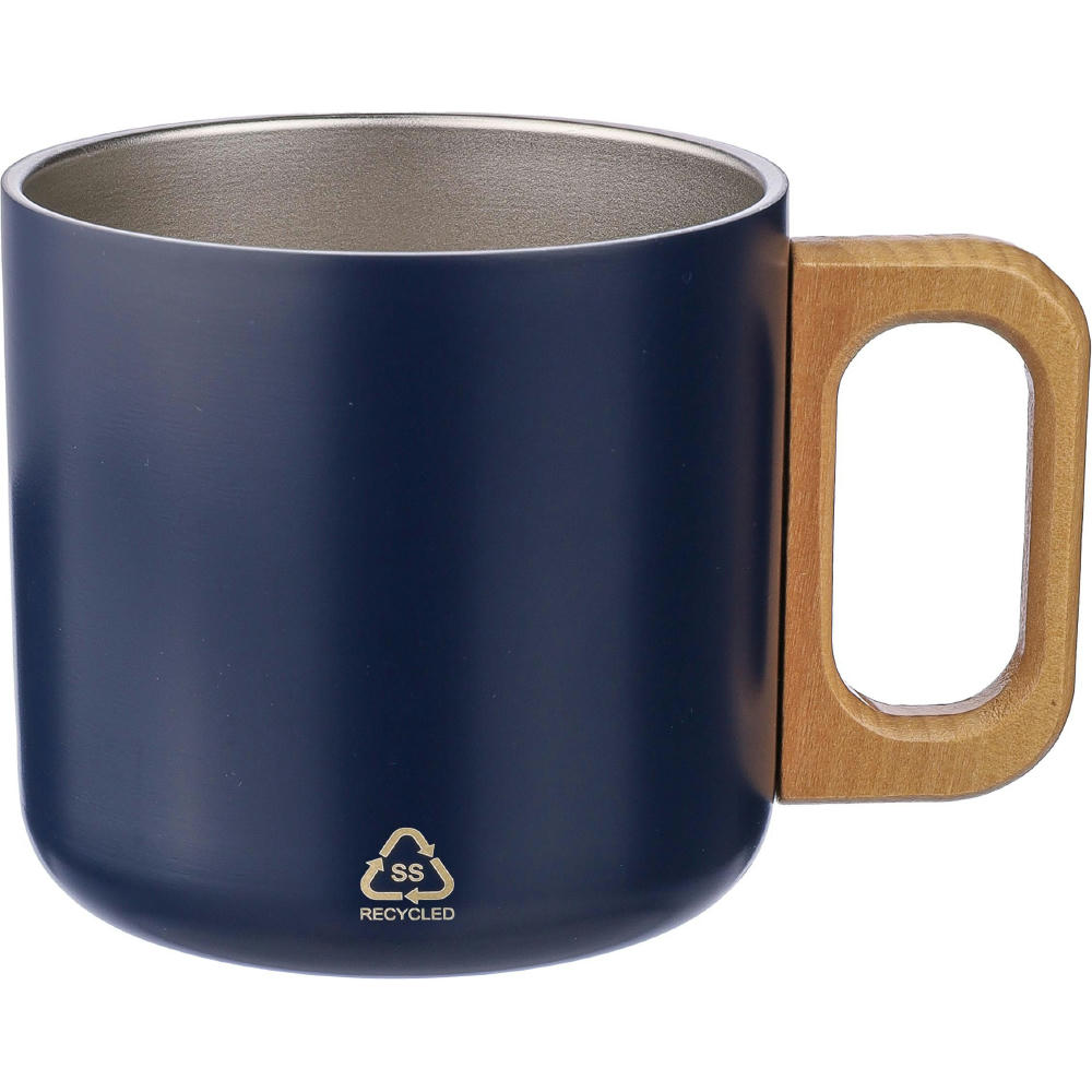 Doppelwandiger Becher aus recyceltem Edelstahl 400 ml Dwight Werbeartikel