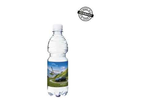 500 ml PromoWater - Mineralwasser, still, Hergestellt in Deutschland - Folien-Etikett Werbeartikel