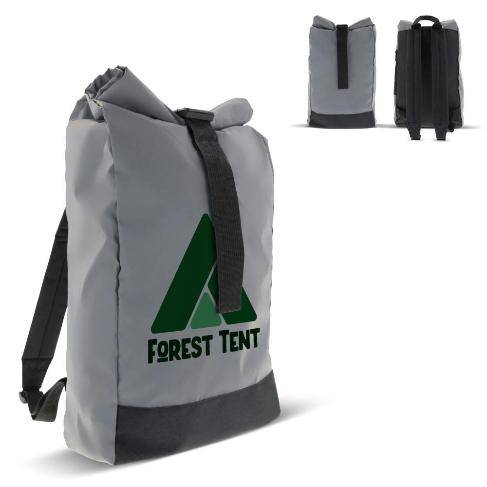 Product image Reflektierender Rolltop-Rucksack 26x13x50cm Werbeartikel