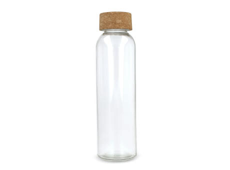 Recycling-Glasflasche mit Korkdeckel 500ml bedrucken