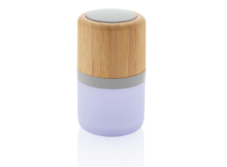 3W farbwechselnder Lautsprecher aus Bambus Werbeartikel