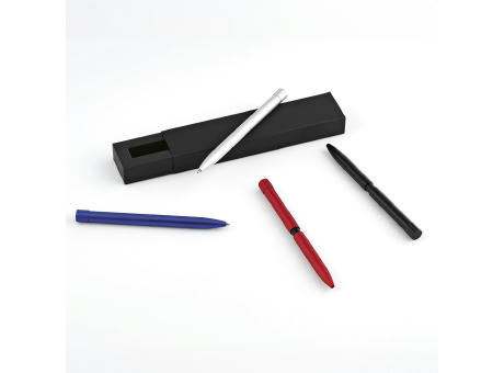 Borges Kugelschreiber recy. Aluminium Schwarz Mine bedrucken