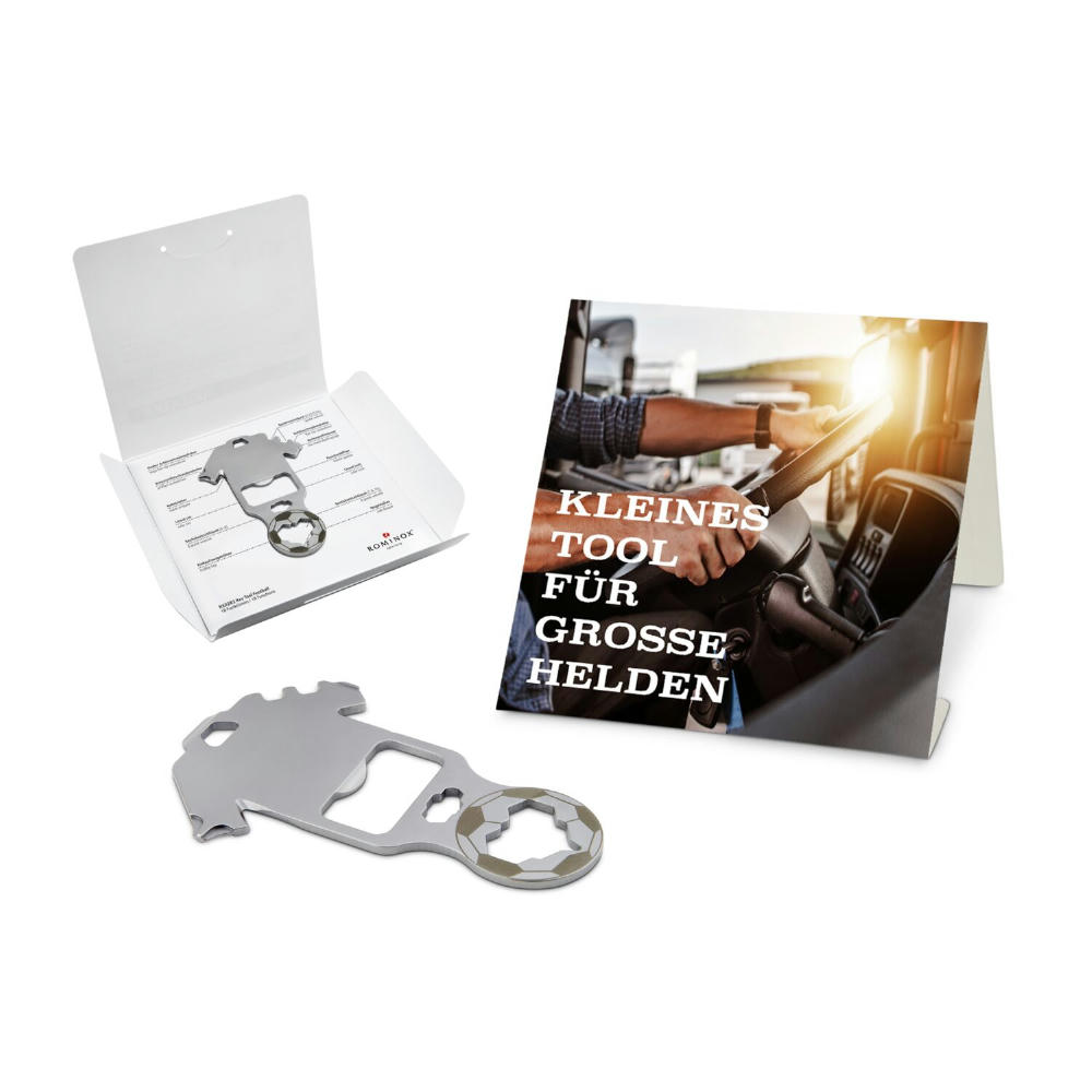 Geschenkartikel: ROMINOX® Key Tool Truck / LKW (22 Funktionen) im Motiv-Mäppchen Große Helden Werbeartikel