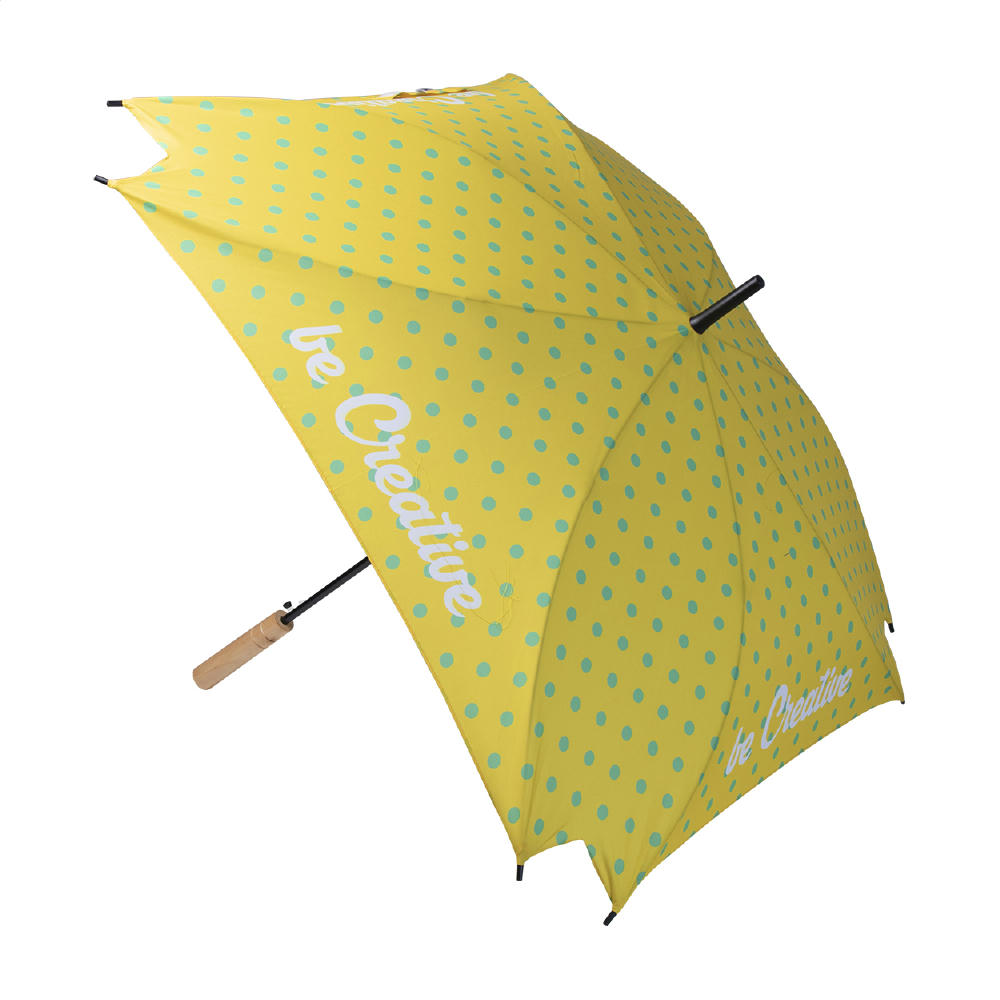 Product image individueller Regenschirm CreaRain Square RPET Werbeartikel