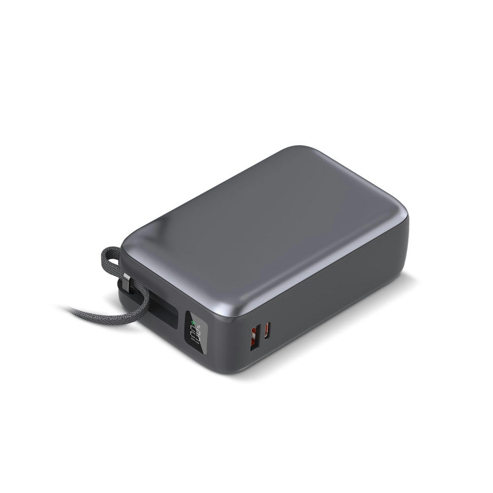 Nova Laptop 65W Powerbank mit integriertem USB-C-Kabel 30000 mAh Werbeartikel