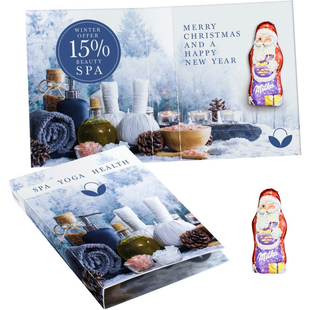 Product image Süßes Briefchen mit Milka Mini Weihnachtsmann Werbeartikel