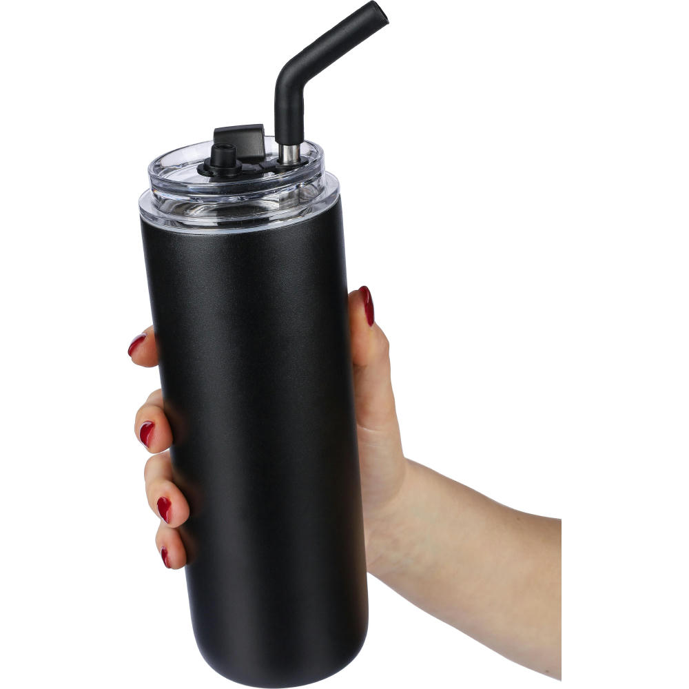 Doppelwandige Edelstahl-Trinkflasche (500 ml) Omari Werbeartikel