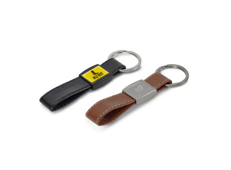 Product image Schlüsselring Metall, echtes Leder Werbeartikel